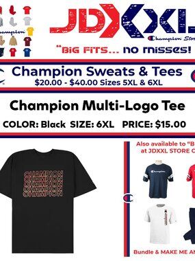 Big & Tall Champion Graphic T Shirt 6XL